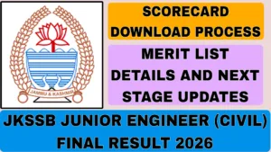 JKSSB Junior Engineer (Civil) Final Result 2026