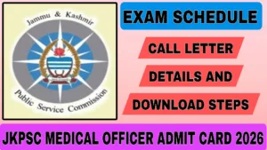 JKPSC Medical Officer Admit Card 2026