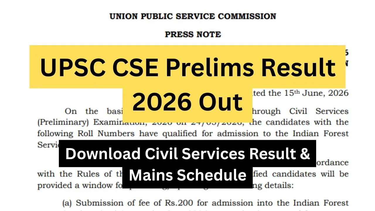 UPSC CSE Prelims Result 2026 Out