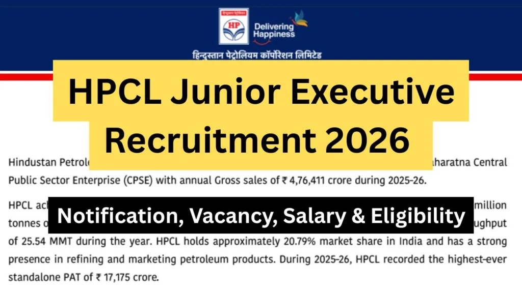 HPCL Junior Executive Recruitment 2026